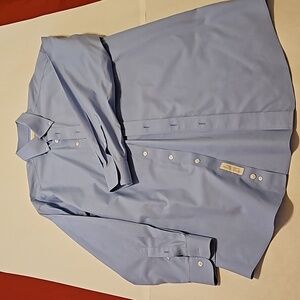 Mens Roundtree & Yorke Blue Long Sleeve Button Down 15 1/2 / 33